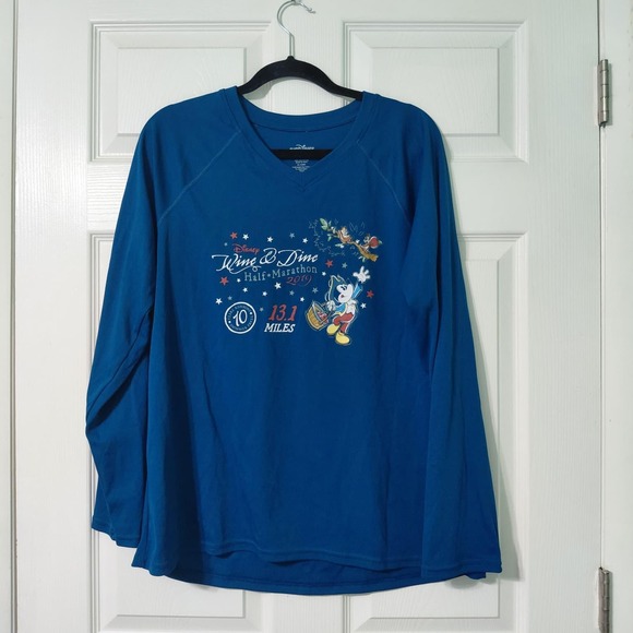runDisney Other - RunDisney Wine & Dine Half Marathon 2019 Mickey Long Sleeve Shirt Blue Mens XL